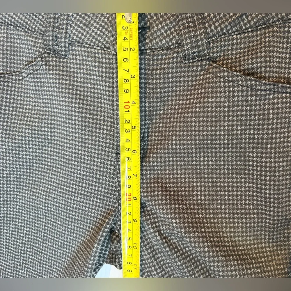 Democracy Black & Gray Houndstooth Micro-Check Slim Pants - Size 6